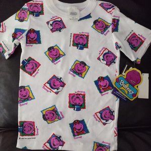 Vintage 1992 Barney pijama two piece kids Size 7